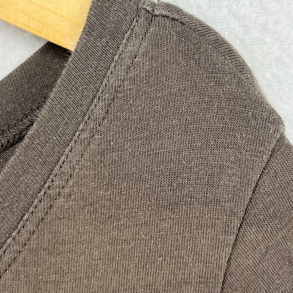 EILEEN FISHER Top L Stretch Jersey Organic Cotton Short Sleeve Brown USA - Picture 8 of 13